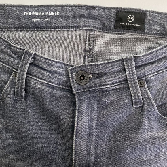 Adriano Goldschmied AG The Prima Gray Raw Hem Slim Ankle Jean | Sz 29 - Picture 11 of 13